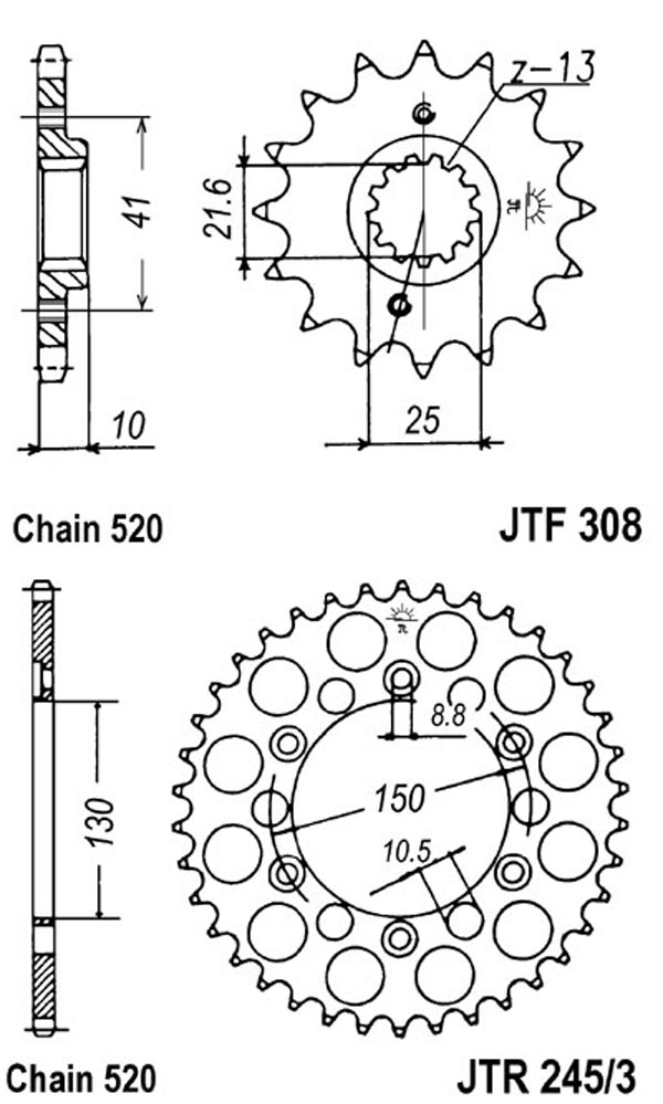 Звезда передняя DCF 308.15 NX 650 91-99 - Звезды SIAM - цепи и звезды - Мотозапчасти - Интернет-магазин мотоэкипировки и мотозапчастей MотоГанза
