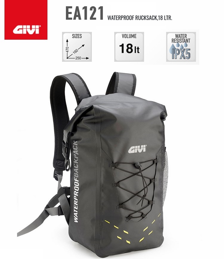 GIVI Водонепроницаемый рюкзак WATERPROOF RUCKSACK 18LT - GIVI cумки и рюкзаки  - кофры и сумки - Аксессуары - Интернет-магазин мотоэкипировки и мотозапчастей MотоГанза