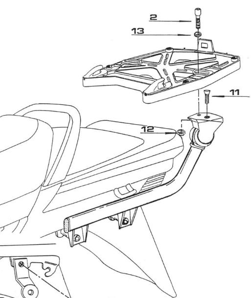 KAPPA K2970 Крепеж заднего кофра YAMAHA FJ1100/FJ1200 (87-99) - KAPPA Крепления кофров - кофры и сумки - Аксессуары - Интернет-магазин мотоэкипировки и мотозапчастей MотоГанза