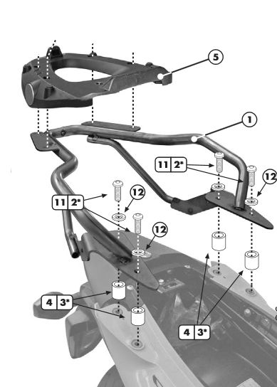 KAPPA Крепеж кофра HONDA CBF 1000 KR777M - KAPPA Крепления кофров - кофры и сумки - Аксессуары - Интернет-магазин мотоэкипировки и мотозапчастей MотоГанза