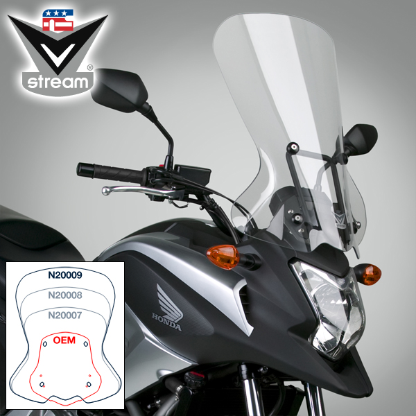 N20009 Лобовое стекло  прозрачное VStream высокое для Honda NC700X - NATIONAL CYCLE - Аксессуары - Интернет-магазин мотоэкипировки и мотозапчастей MотоГанза