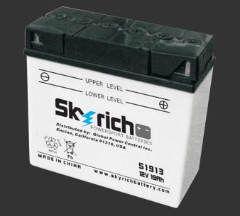 Аккумулятор SKYRICH 51913 - Аккумуляторы SKYRICH - аккумуляторы - Мотозапчасти - Интернет-магазин мотоэкипировки и мотозапчастей MотоГанза