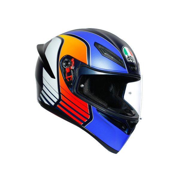 AGV Шлем K1 POWER черный матовый/синий/оранжевый/белый - AGV - Мотошлемы - Интернет-магазин мотоэкипировки и мотозапчастей MотоГанза