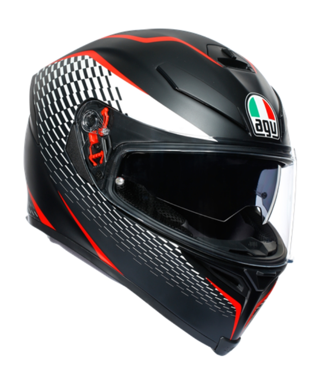 AGV Шлем K-5 S THUNDER черный матовый/белый/красный - AGV - Мотошлемы - Интернет-магазин мотоэкипировки и мотозапчастей MотоГанза