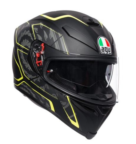 AGV Шлем K-5 S TORNADO черный матовый/желтый - AGV - Мотошлемы - Интернет-магазин мотоэкипировки и мотозапчастей MотоГанза