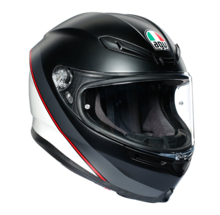 AGV Шлем K6 MINIMAL матовый черно/бело/красный - AGV - Мотошлемы - Интернет-магазин мотоэкипировки и мотозапчастей MотоГанза