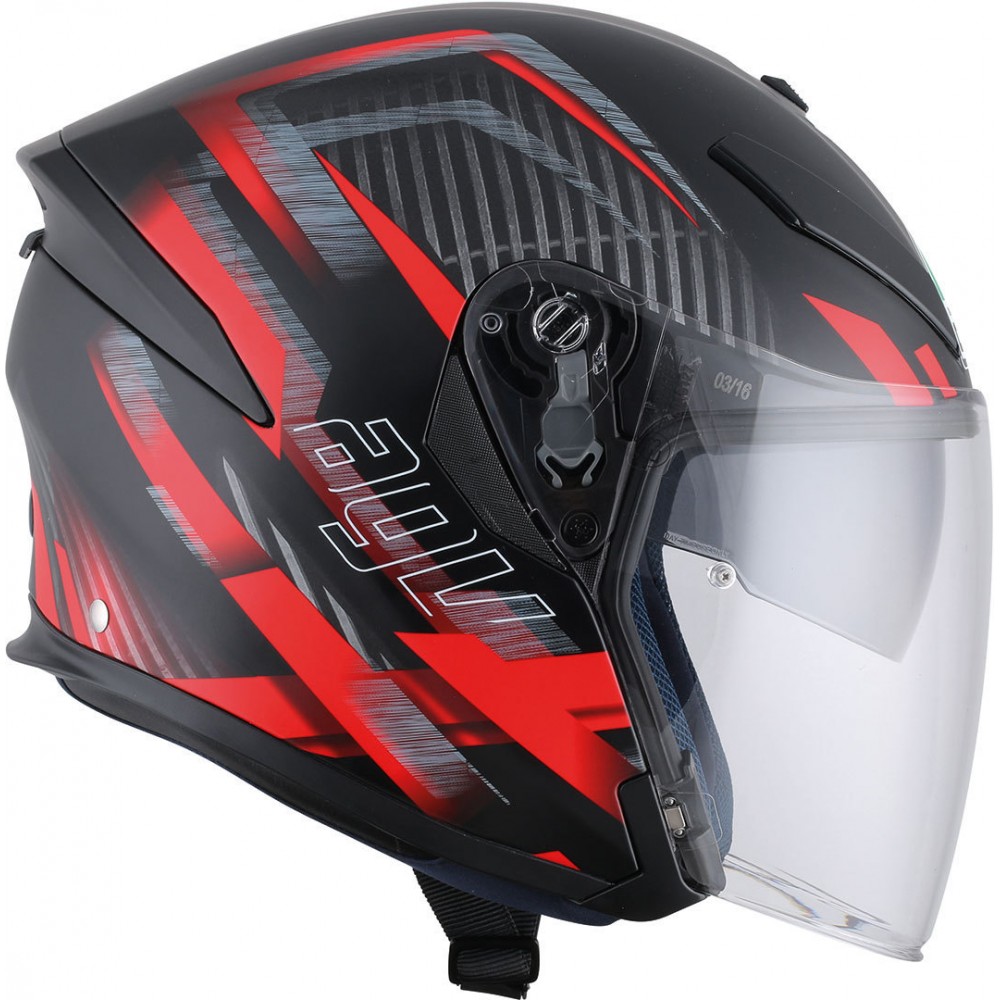 AGV Шлем K-5 JET URBAN HUNTER черный матовый/красный - AGV - Мотошлемы - Интернет-магазин мотоэкипировки и мотозапчастей MотоГанза