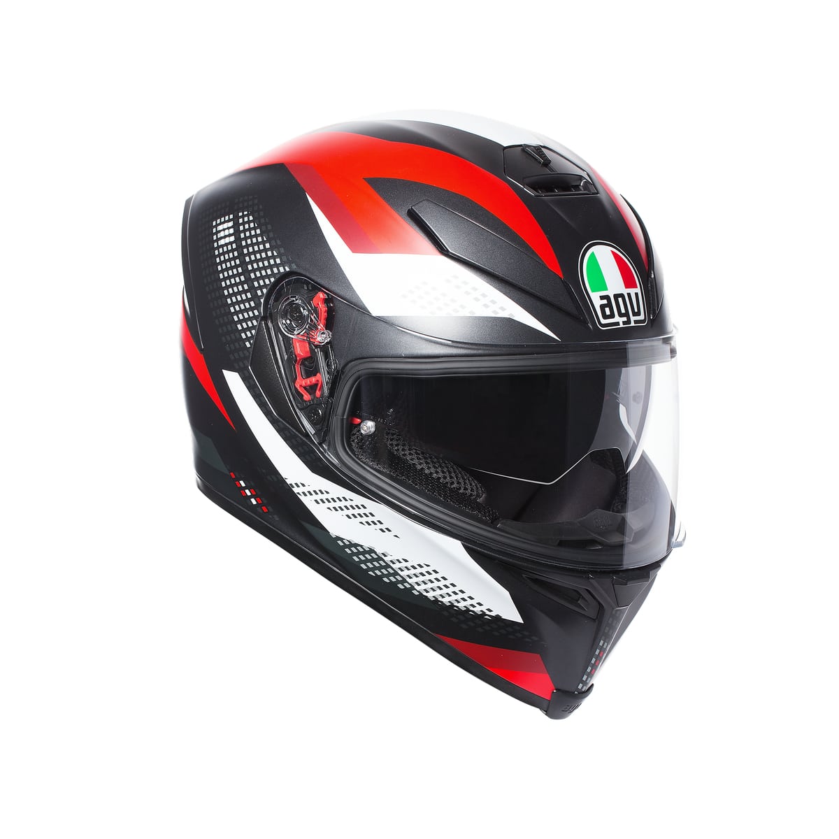 AGV Шлем K-5 S матовый черно-бело-красный - AGV - Мотошлемы - Интернет-магазин мотоэкипировки и мотозапчастей MотоГанза