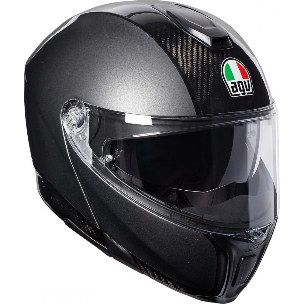 AGV Шлем SPORTMODULAR карбоновый/темно-серый - AGV - Мотошлемы - Интернет-магазин мотоэкипировки и мотозапчастей MотоГанза