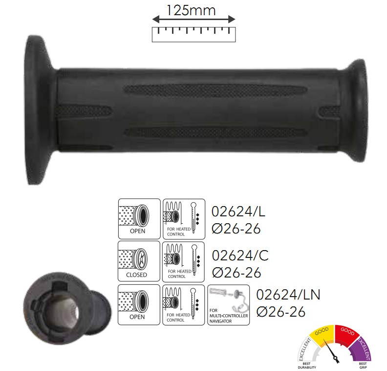 ARIETE Ручки резиновые BMW 26/26 L. закрытые - Рули, ручки - прочее - Аксессуары - Интернет-магазин мотоэкипировки и мотозапчастей MотоГанза
