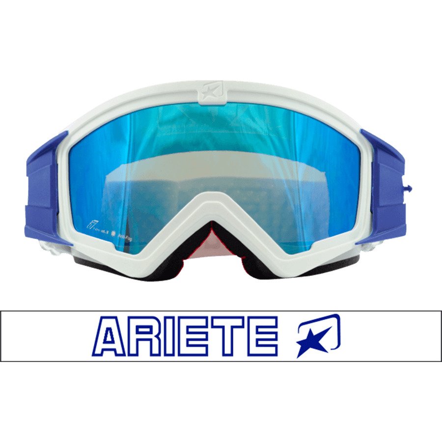 ARIETE Очки MUDMAX белые (синие линзы) - Ariete кроссовые очки - прочее - Мотоэкипировка - Интернет-магазин мотоэкипировки и мотозапчастей MотоГанза