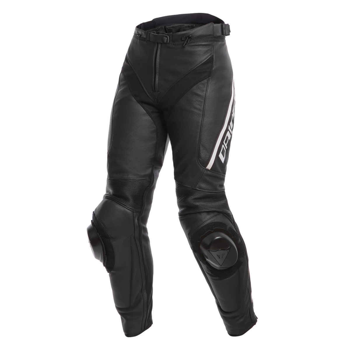 DAINESE Брюки кожаные женские DELTA 3 черно-белые  - DAINESE Брюки - штаны - Мотоэкипировка - Интернет-магазин мотоэкипировки и мотозапчастей MотоГанза