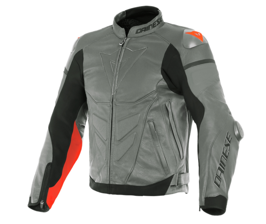 DAINESE Куртка кожаная SUPER RACE 89C темно-серая/черная/красная - DAINESE Куртки - куртки - Мотоэкипировка - Интернет-магазин мотоэкипировки и мотозапчастей MотоГанза