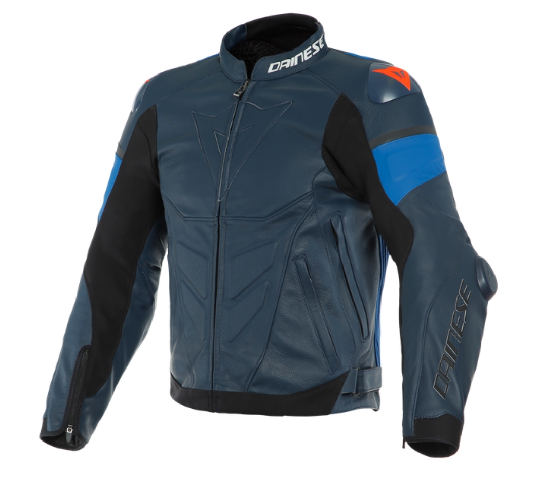 DAINESE Куртка кожаная SUPER RACE 91C темно-синий/голубой/черный - DAINESE Куртки - куртки - Мотоэкипировка - Интернет-магазин мотоэкипировки и мотозапчастей MотоГанза