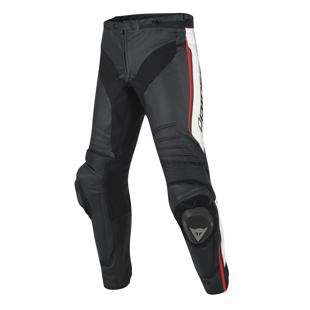 DAINESE Брюки кожа MISANO черно-бело-красные - DAINESE Брюки - штаны - Мотоэкипировка - Интернет-магазин мотоэкипировки и мотозапчастей MотоГанза
