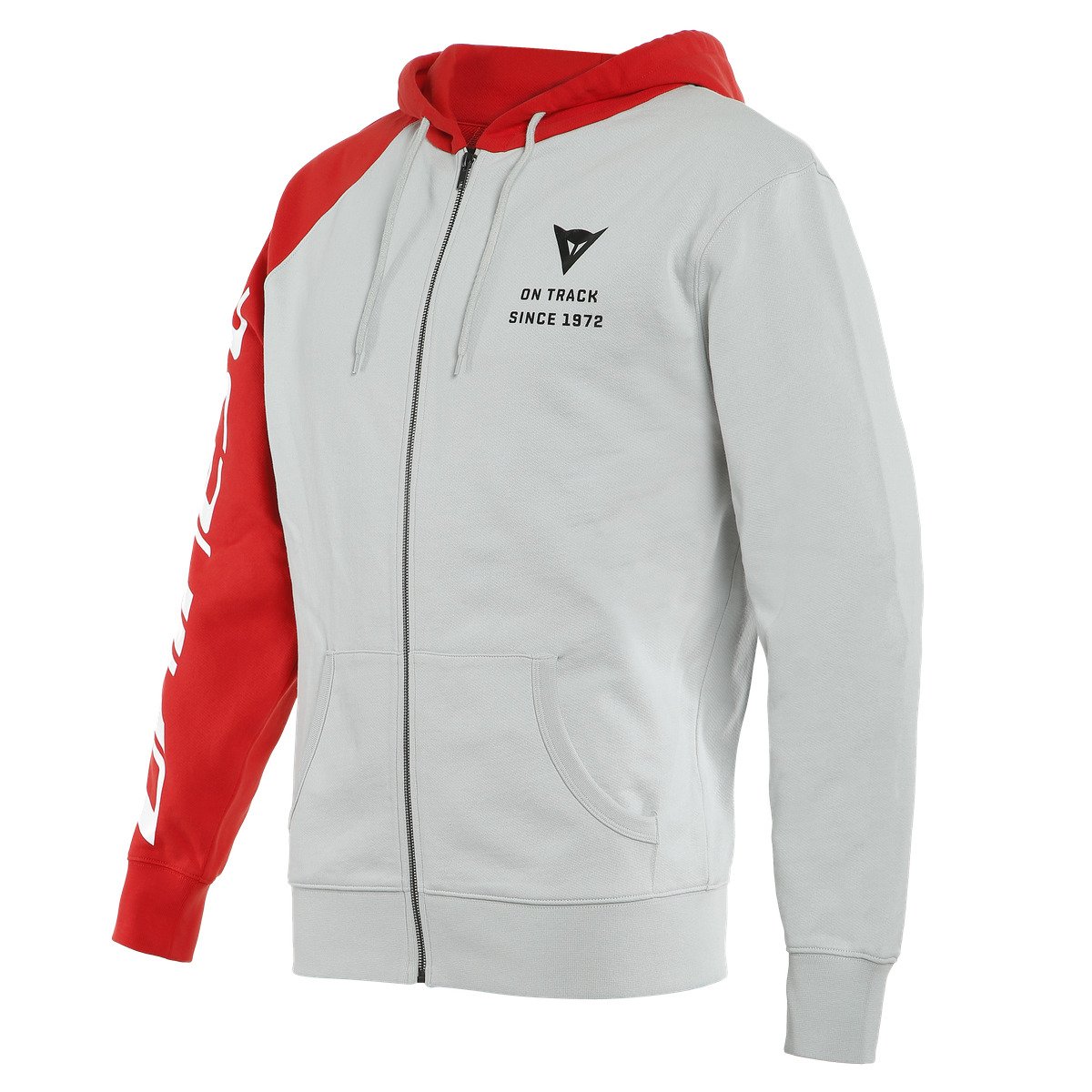 DAINESE Худи PADDOCK FULL-ZIP 81C светло-серый/красный - DAINESE Термобелье и футболки - прочее - Мотоэкипировка - Интернет-магазин мотоэкипировки и мотозапчастей MотоГанза