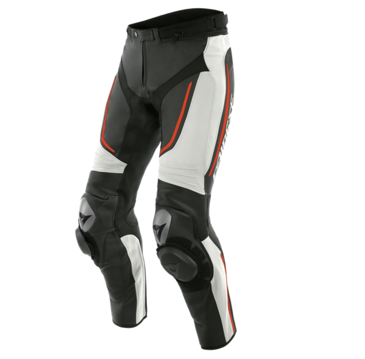 DAINESE Брюки кож. ALPHA I96 бело-красно-черные - DAINESE Брюки - штаны - Мотоэкипировка - Интернет-магазин мотоэкипировки и мотозапчастей MотоГанза
