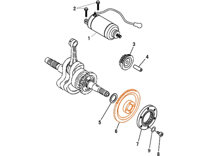 HISUN HS400ATV Starter Disk Gear Assy 31240-F12-0000 - HISUN ATV запчасти - прочее - Мотозапчасти - Интернет-магазин мотоэкипировки и мотозапчастей MотоГанза