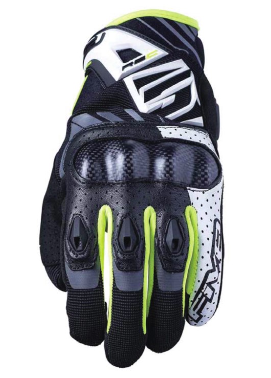 FIVE Перчатки RS-C GLOVE белый/желтый - Перчатки FIVE - перчатки - Мотоэкипировка - Интернет-магазин мотоэкипировки и мотозапчастей MотоГанза