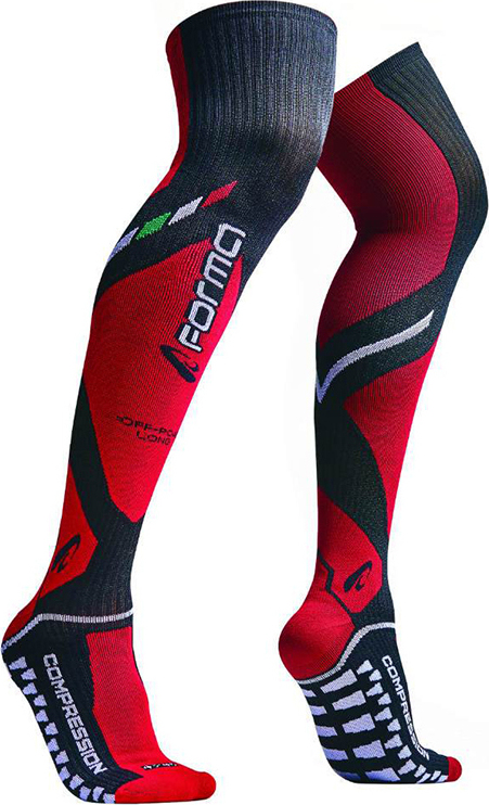 FORMA Носки OFF-ROAD COMPRESSION длинные черно-красные - Аксессуары FORMA - боты - Мотоэкипировка - Интернет-магазин мотоэкипировки и мотозапчастей MотоГанза