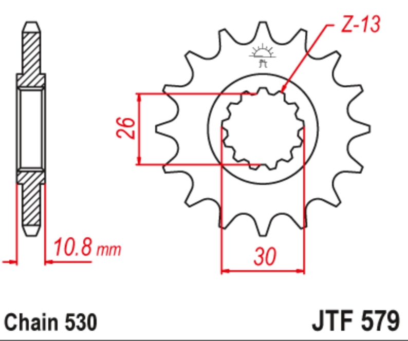 JT Звезда передняя JTF579.16 - Звезды JT - цепи и звезды - Мотозапчасти - Интернет-магазин мотоэкипировки и мотозапчастей MотоГанза