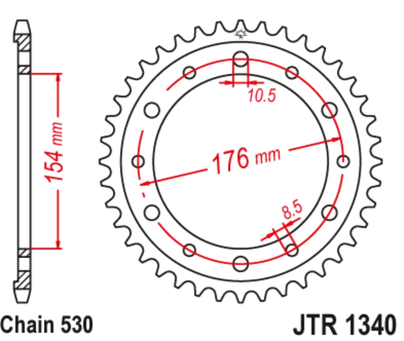 JT Звезда задняя JTR1340.43 - Звезды JT - цепи и звезды - Мотозапчасти - Интернет-магазин мотоэкипировки и мотозапчастей MотоГанза