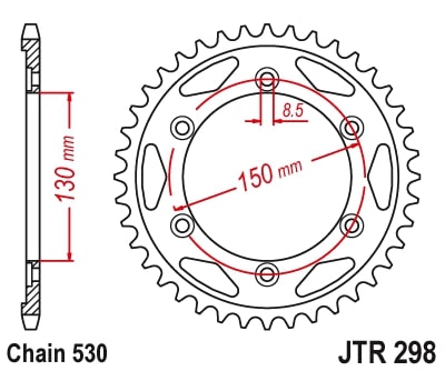 Звезда задняя JTR298.40 (CB 750) - Звезды JT - цепи и звезды - Мотозапчасти - Интернет-магазин мотоэкипировки и мотозапчастей MотоГанза
