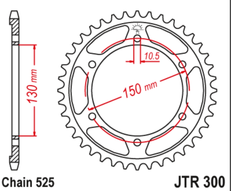 JT Звезда задняя JTR300.43 - Звезды JT - цепи и звезды - Мотозапчасти - Интернет-магазин мотоэкипировки и мотозапчастей MотоГанза