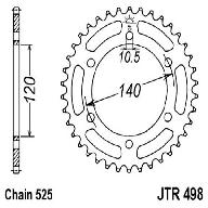 Звезда задняя DCR 498.46