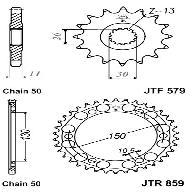 Звезда задняя DCR 859.38 XJR 1300 99-01
