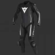 DAINESE Комбинезон кожаный ASSEN цельный черно-белый перфорированный
