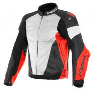 DAINESE Куртка кожаная SUPER RACE 90C бело/красно/черная матовая
