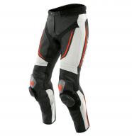 DAINESE Брюки кожаные перфорированые ALPHA I96 черно-бело-красные
