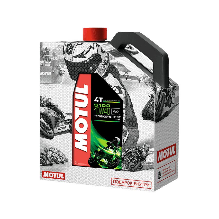 MOTUL Масло 5100 10W40 4л + Смазка цепи C4  100мл - MOTUL - масла и жидкости - Мотозапчасти - Интернет-магазин мотоэкипировки и мотозапчастей MотоГанза