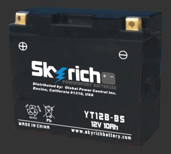 Аккумулятор SKYRICH YT12B-BS - Аккумуляторы SKYRICH - аккумуляторы - Мотозапчасти - Интернет-магазин мотоэкипировки и мотозапчастей MотоГанза