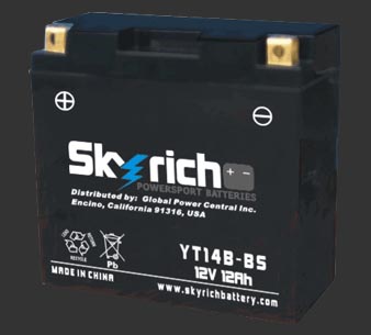 Аккумулятор SKYRICH YT14B-BS - Аккумуляторы SKYRICH - аккумуляторы - Мотозапчасти - Интернет-магазин мотоэкипировки и мотозапчастей MотоГанза