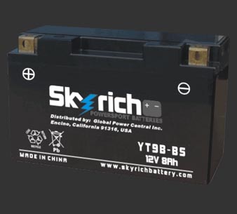 Аккумулятор SKYRICH YT9B-BS - Аккумуляторы SKYRICH - аккумуляторы - Мотозапчасти - Интернет-магазин мотоэкипировки и мотозапчастей MотоГанза
