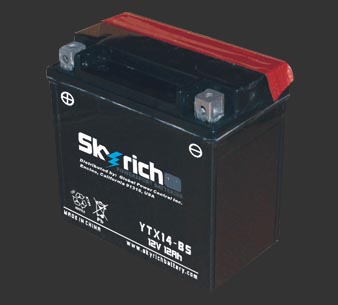 Аккумулятор SKYRICH YTX14-BS - Аккумуляторы SKYRICH - аккумуляторы - Мотозапчасти - Интернет-магазин мотоэкипировки и мотозапчастей MотоГанза