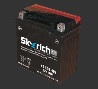 Аккумулятор SKYRICH YTX16-BS - Аккумуляторы SKYRICH - аккумуляторы - Мотозапчасти - Интернет-магазин мотоэкипировки и мотозапчастей MотоГанза