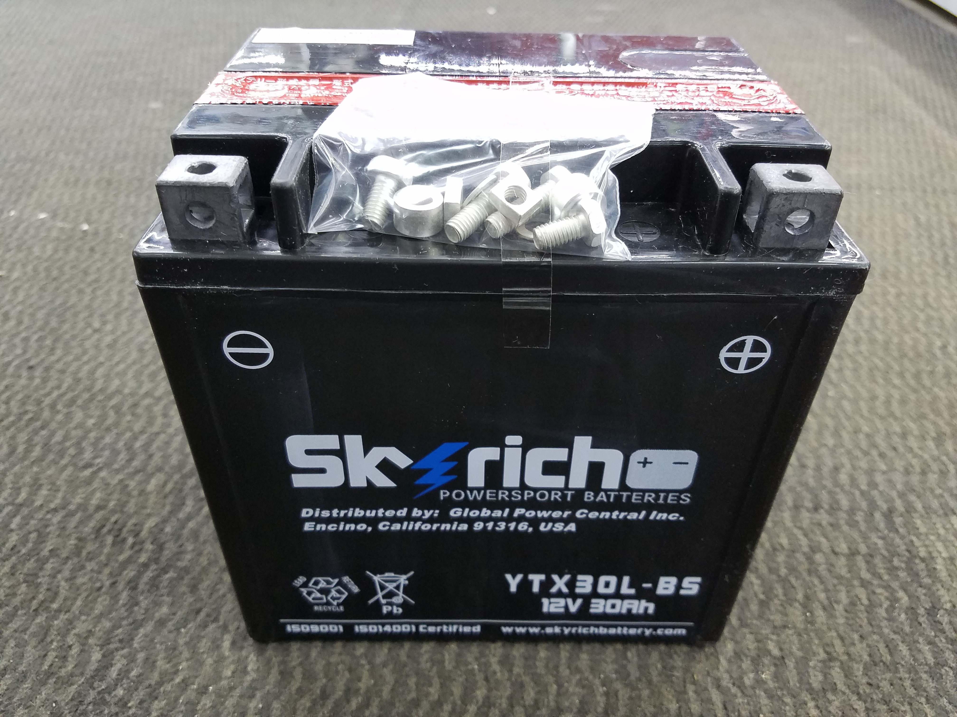 Аккумулятор SKYRICH YTX30L-BS - Аккумуляторы SKYRICH - аккумуляторы - Мотозапчасти - Интернет-магазин мотоэкипировки и мотозапчастей MотоГанза