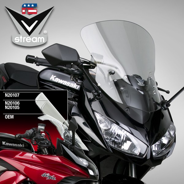 Лобовое стекло VSTREAM N20106 Kawasaki Z1000SX Ninja легкая тонировка 26%  - NATIONAL CYCLE - Аксессуары - Интернет-магазин мотоэкипировки и мотозапчастей MотоГанза