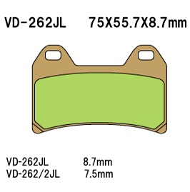 Тормозные колодки VD 262SRJL - VESRAH дисковые - тормозные колодки - Мотозапчасти - Интернет-магазин мотоэкипировки и мотозапчастей MотоГанза