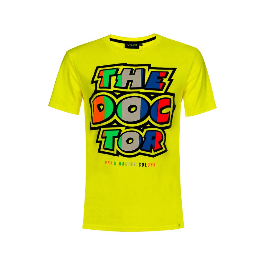 VR46 Футболка THE DOCTOR желтая - VR 46 - прочее - Мотоэкипировка - Интернет-магазин мотоэкипировки и мотозапчастей MотоГанза