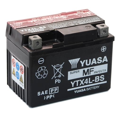 Аккумулятор YUASA YTX4L-BS - Аккумуляторы YUASA - аккумуляторы - Мотозапчасти - Интернет-магазин мотоэкипировки и мотозапчастей MотоГанза