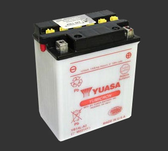 Аккумулятор YUASA YB14L-A2 - Аккумуляторы YUASA - аккумуляторы - Мотозапчасти - Интернет-магазин мотоэкипировки и мотозапчастей MотоГанза