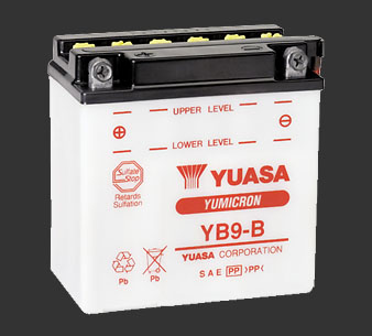 Аккумулятор YUASA YB9-B с электролитом - Аккумуляторы YUASA - аккумуляторы - Мотозапчасти - Интернет-магазин мотоэкипировки и мотозапчастей MотоГанза