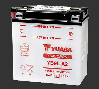 Аккумулятор YUASA YB9L-A2 - Аккумуляторы YUASA - аккумуляторы - Мотозапчасти - Интернет-магазин мотоэкипировки и мотозапчастей MотоГанза