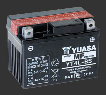 Аккумулятор YUASA YT4L-BS - Аккумуляторы YUASA - аккумуляторы - Мотозапчасти - Интернет-магазин мотоэкипировки и мотозапчастей MотоГанза