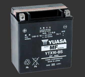Аккумулятор YUASA YTX16-BS - Аккумуляторы YUASA - аккумуляторы - Мотозапчасти - Интернет-магазин мотоэкипировки и мотозапчастей MотоГанза