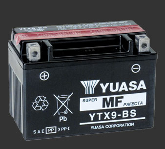Аккумулятор YUASA YTX9-BS - Аккумуляторы YUASA - аккумуляторы - Мотозапчасти - Интернет-магазин мотоэкипировки и мотозапчастей MотоГанза